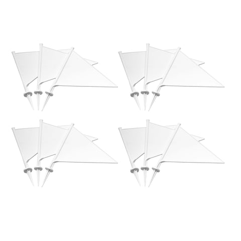 First-play White Plastic Flags